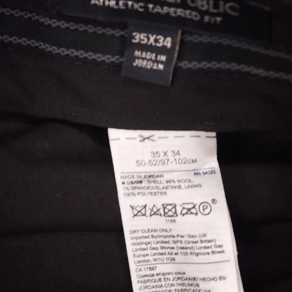 Banana Republic Dress Pants Mens 35x34 Athletic Tapered Fit Marzotto‎ Wool